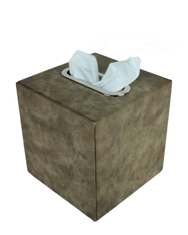 Signature Home Collection Papiertuchbox Papiertuchbox Wildleder Kunstleder für Taschentücher (1 Stück, 1x Taschentücherbox), beschichtete Oberfläche, wasserabweisend von Signature Home Collection