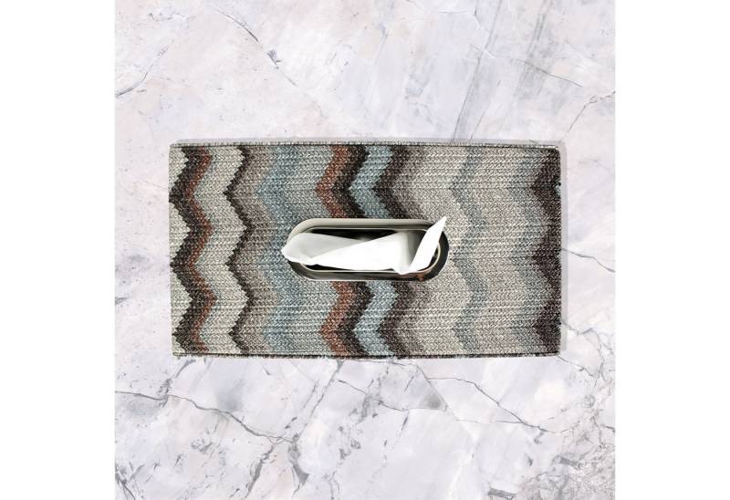 Signature Home Collection Papiertuchbox Taschentücherbox mit Zickzack Muster Metallgriff bunt gemustert (1 St), abwischbar, pflegeleicht von Signature Home Collection