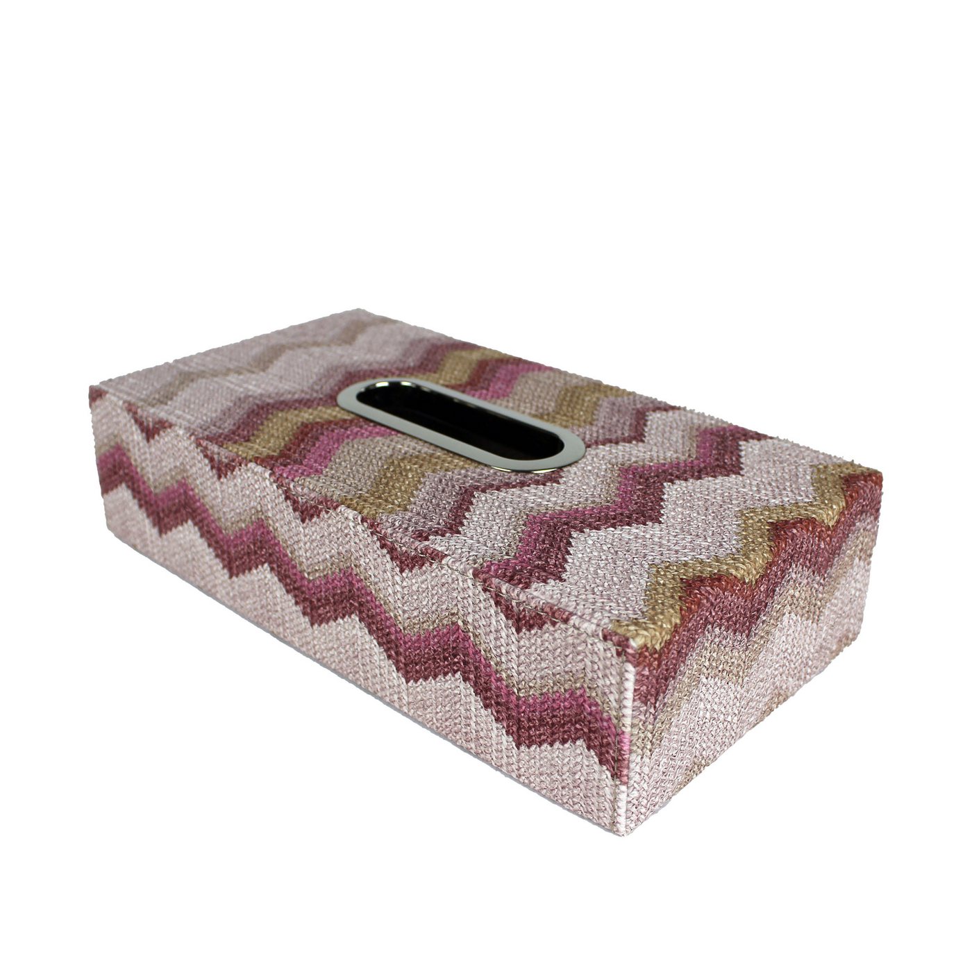 Signature Home Collection Papiertuchbox Taschentücherbox mit Zickzack Muster Metallgriff bunt gemustert (1 St), abwischbar, pflegeleicht von Signature Home Collection