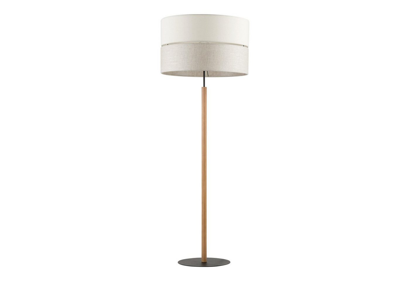 Signature Home Collection Stehlampe Stehlampe Holz natur Lampenschirm Stoff beige braun Leselampe, ohne Leuchtmittel, warmweiß, Bodenlampe als Leselampe nutzbar von Signature Home Collection