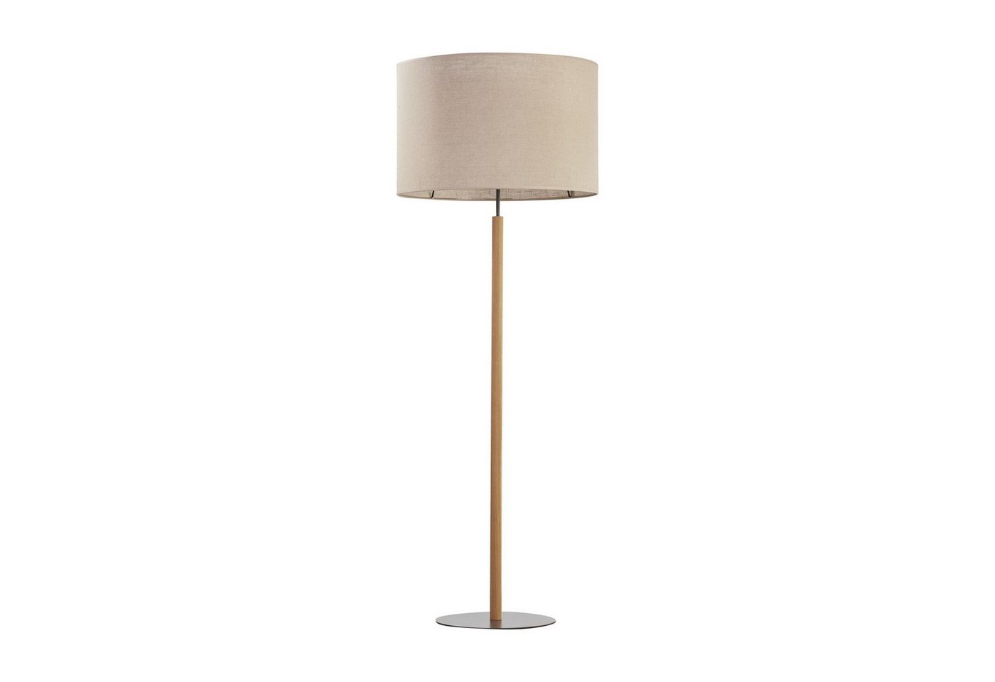 Signature Home Collection Stehlampe Stehlampe Holz natur Lampenschirm Stoff beige braun Leselampe, ohne Leuchtmittel, warmweiß, Bodenlampe als Leselampe nutzbar von Signature Home Collection