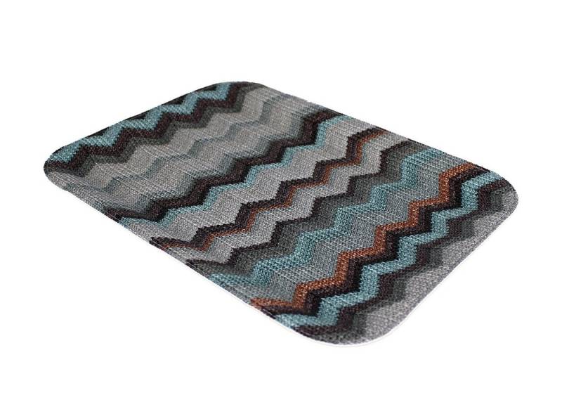 Signature Home Collection Tablett Tablett flach S beschichtet Zickzackmuster für Kaffee Serviertablett, Kunstleder, (1 Stück, 1-tlg., 1x Tablett), abwischbar pflegeleicht handlich von Signature Home Collection