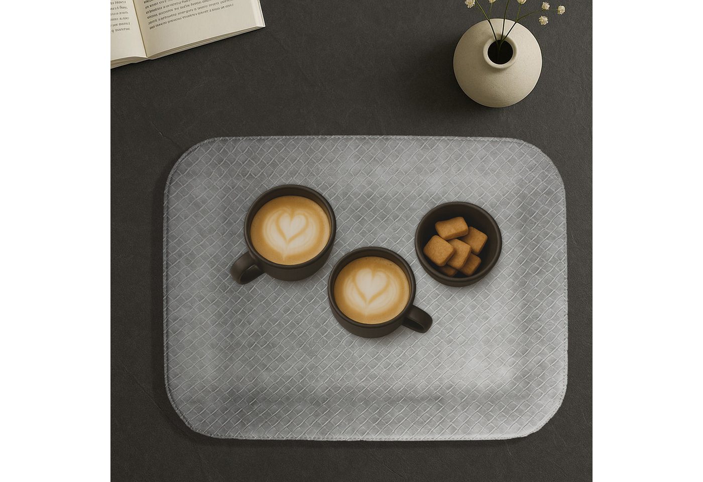 Signature Home Collection Tablett Tablett klein flach rechteckig Kunstleder gemustert Kaffeetablett, schmutzabweisend, wasserabweisend, pflegeleicht und leicht zu reinigen Signature Home Collection Tablett Tablett klein flach rechteckig Kunstleder gemustert Kaffeetablett, schmutzabweisend, wasserabweisend, pflegeleicht und leicht zu reinigen von Signature Home Collection
