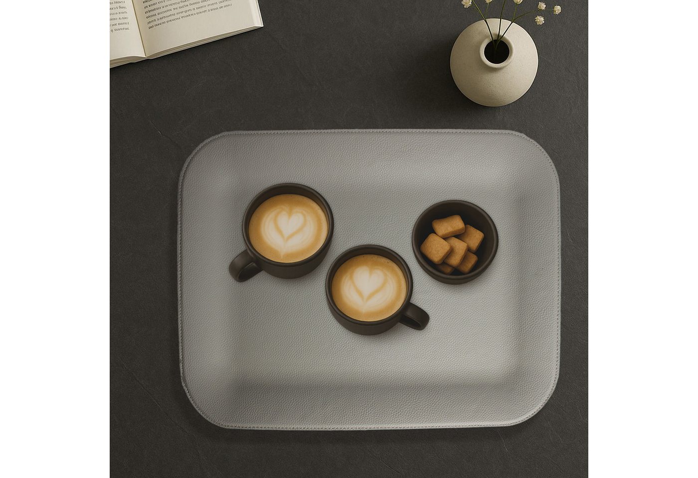Signature Home Collection Tablett Tablett rechteckig L Kunstleder taupe Glattleder Optik, wasserabweisend, pflegeleicht und abwischbar Signature Home Collection Tablett Tablett rechteckig L Kunstleder taupe Glattleder Optik, wasserabweisend, pflegeleicht und abwischbar von Signature Home Collection