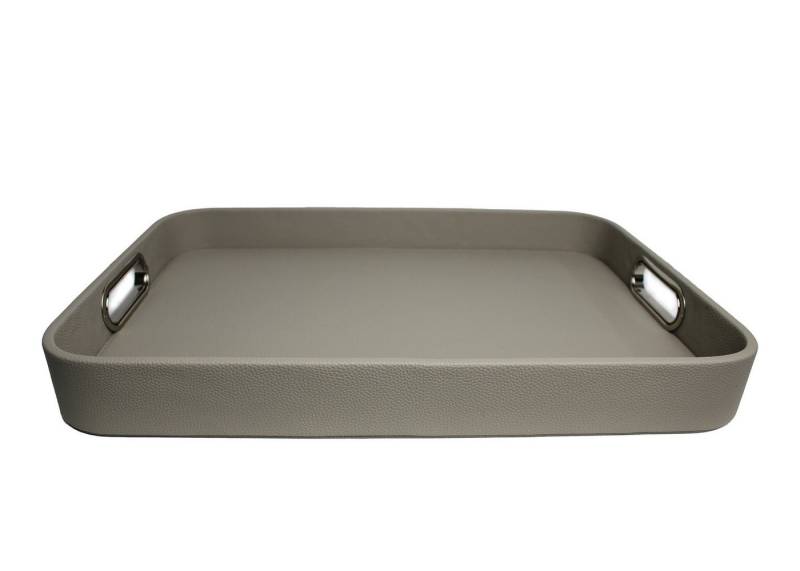 Signature Home Collection Tablett Tablett rechteckig abgerundet Kunstleder mit Griffen mit Rand, Kunstleder, (1-tlg), mit Griffen und Rand, beschichtet und abwischbar von Signature Home Collection