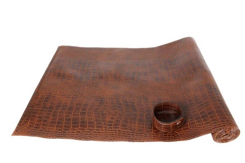 Signature Home Collection Tischläufer Tischläufer 150 cm Kroko Optik Kunstleder (1 Stück, 1x Tischläufer Kunstleder), schmutzabweisende Oberfläche von Signature Home Collection
