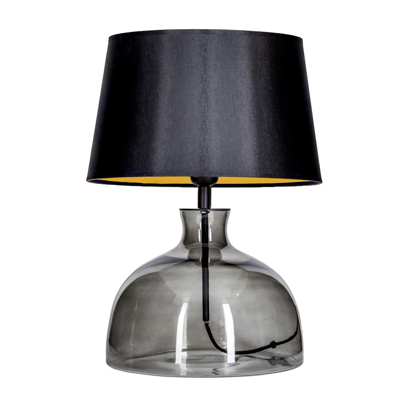 Signature Home Collection Tischleuchte Tischlampe Glaslampe grau braun mit Lampenschirm schwarz weiß, ohne Leuchtmittel, mundgeblasenen Glas in Premiumqualität von Signature Home Collection