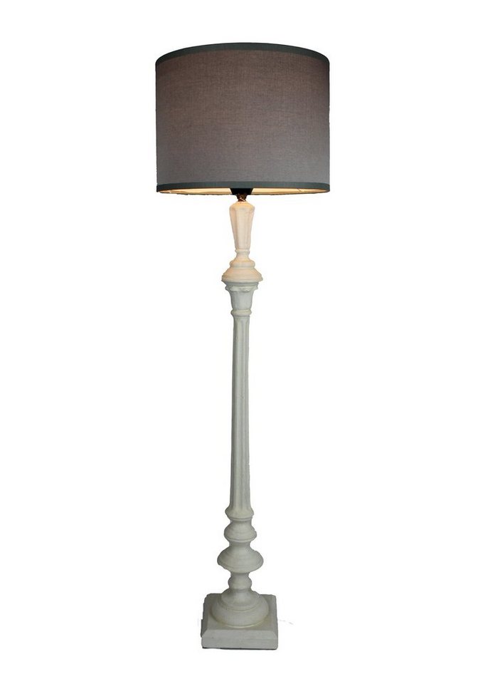 Signature Home Collection Tischleuchte Tischlampe schmal Holz gedrechselt lackiert mit Lampenschirm, ohne Leuchtmittel, warmweiß, handgefertigt in Italien von Signature Home Collection
