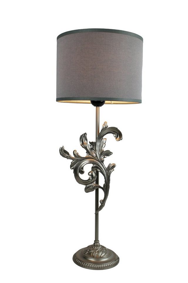 Signature Home Collection Tischleuchte Tischleuchte Altmessing Ornament mit Lampenschirm klassisch, ohne Leuchtmittel, warmweiß, handgefertigt in Italien von Signature Home Collection