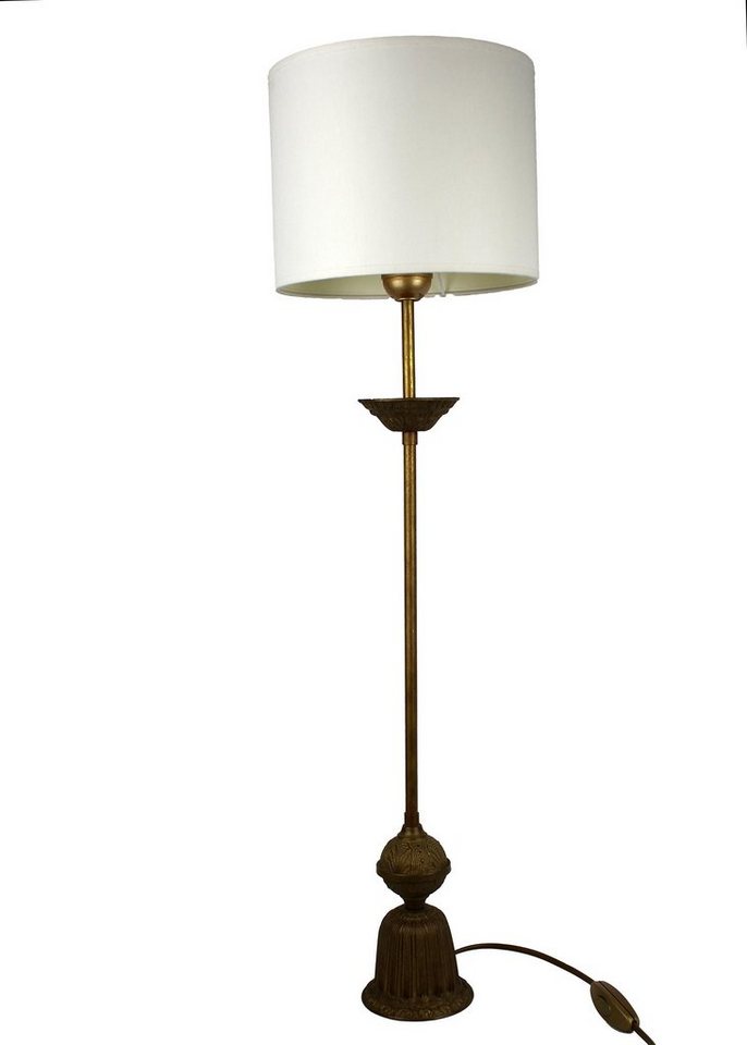 Signature Home Collection Tischleuchte Tischleuchte Altmessing mit Lampenschirm klassisch, ohne Leuchtmittel, warmweiß, handgefertigt in Italien von Signature Home Collection