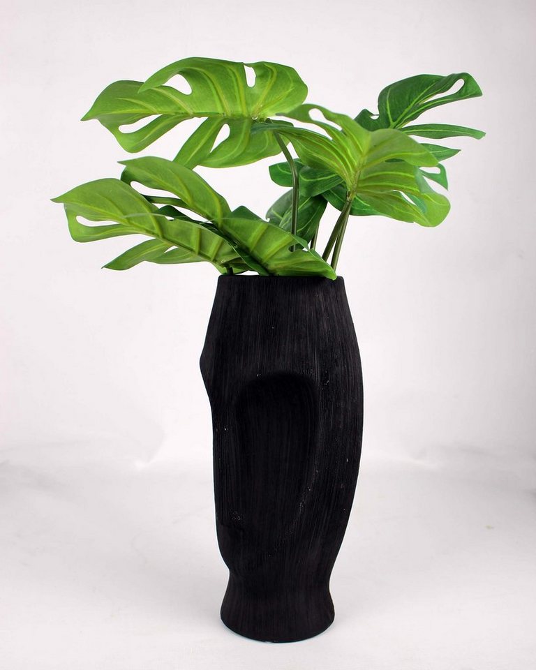 Signature Home Collection Tischvase Vase in Keramik weiß / schwarz in Form Moai Kopf geformt Osterinseln (1 Stück, 1 Vase), aus Keramik mit Oberflächenstruktur von Signature Home Collection