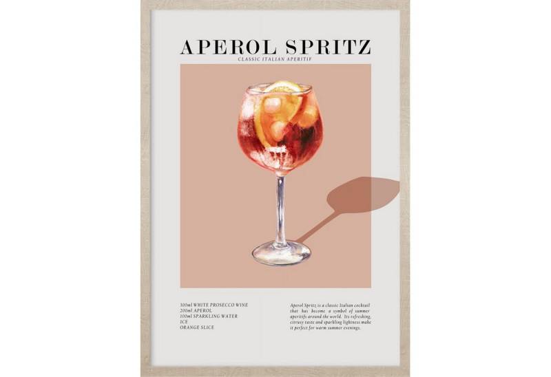 Signature Home Collection Wandbild Wandbild Aperol Pina Colada Cocktails 60x90 cm Bild mit Rahmen, Aperol Spritz (1 St), Kunstdruck beschichtet - ohne Glas von Signature Home Collection