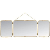 Barbier-Spiegel Triptychon aus vergoldetem Messing - L114 x H40cm Barbier-Spiegel Triptychon aus vergoldetem Messing - L114 x H40cm von Signature