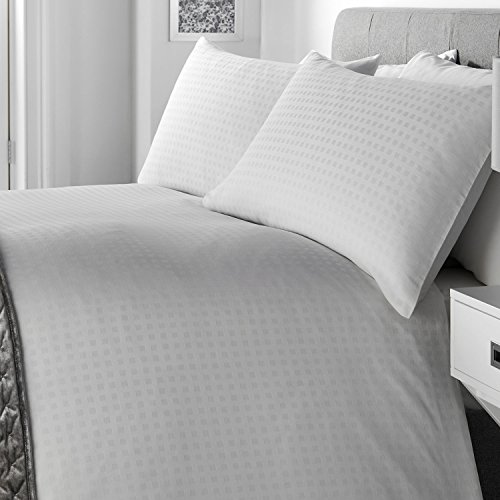 Signature 'Triest' 100% Baumwolle, quadratisch, Weave Bettbezug Set Doppelbett, Weiß von Signature