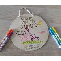 Kinder Handgezeichnete Vatertags-Wandtafel von SignatureEtch