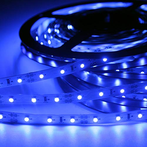 Signcomplex Flexibler LED Streifen 3528 SMD LED mit 3M Selbstklebe band 5 Meter pro Rolle 12 V DC (Blau) von Signcomplex