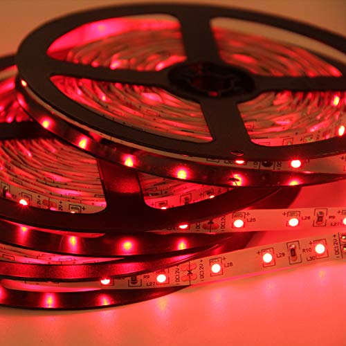 Signcomplex Flexibler LED Streifen 3528 SMD LED mit 3M Selbstklebe band 5 Meter pro Rolle 12 V DC (Rot) von Signcomplex