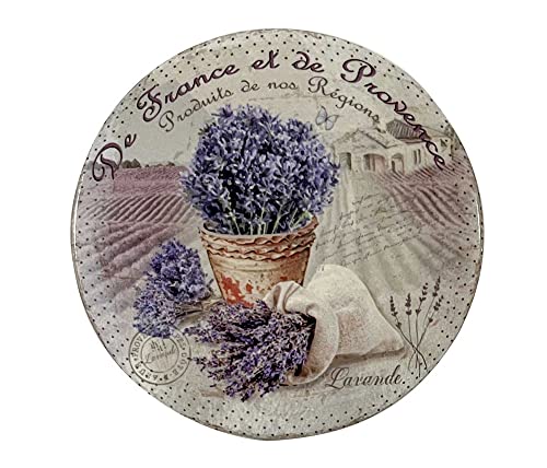Signes Grimalt Untersetzer aus Keramik, Motiv Lavendel der Provence, Mod 1, Durchmesser 20 cm von Signes Grimalt