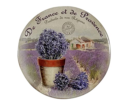 Signes Grimalt Untersetzer aus Keramik, Motiv Lavendel der Provence, Mod 2, Durchmesser 20 cm von Signes Grimalt