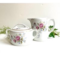 Art Nouveau Jugendstil Zuckerdose Milchkännchen 1900-1910 Rosen Motiv Rahm Service Art Nouveau Jugendstil Zuckerdose Milchkännchen 1900-1910 Rosen Motiv Rahm Service von SignoraMargherita
