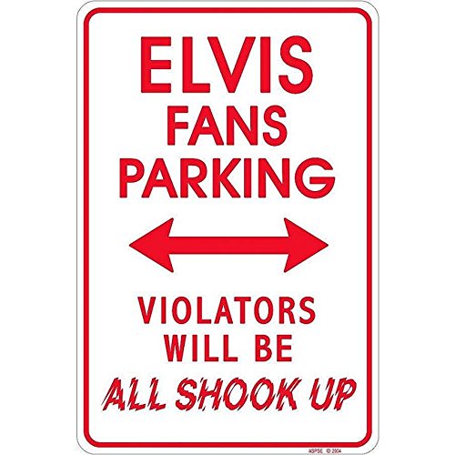 Signs 4 Fun SPSE Elvis Shook Up, kleines Parkschild, Metall/Aluminium, Rot/Weiß von Signs 4 Fun