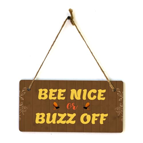 Bee Nice Or Buzz Off Wand- oder Türschild, 12,7 x 25,4 cm Bee Nice Or Buzz Off Wand- oder Türschild, 12,7 x 25,4 cm von Signs ByLITA