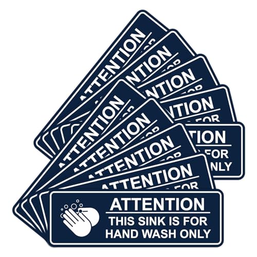Schild "Standard Attention: This Sink is For Hand Wash Only", Rot, Größe M, 10 Stück von Signs ByLITA