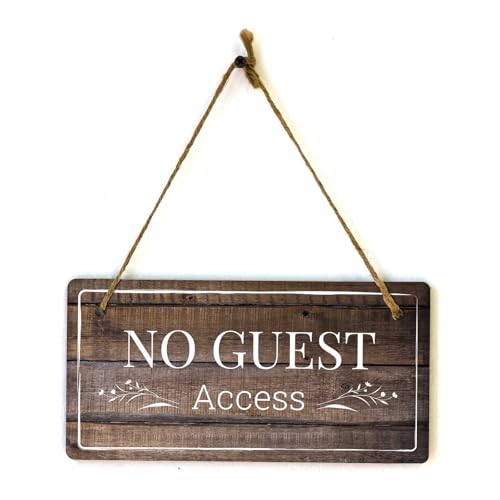 Schild zum Aufhängen "No Guest Access", rustikales dunkles Holz, 12,7 x 25,4 cm Schild zum Aufhängen "No Guest Access", rustikales dunkles Holz, 12,7 x 25,4 cm von Signs ByLITA