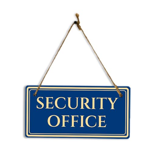 Security Office Wand- oder Türschild zum Aufhängen, 12,7 x 25,4 cm, rustikale Bindfäden von Signs ByLITA