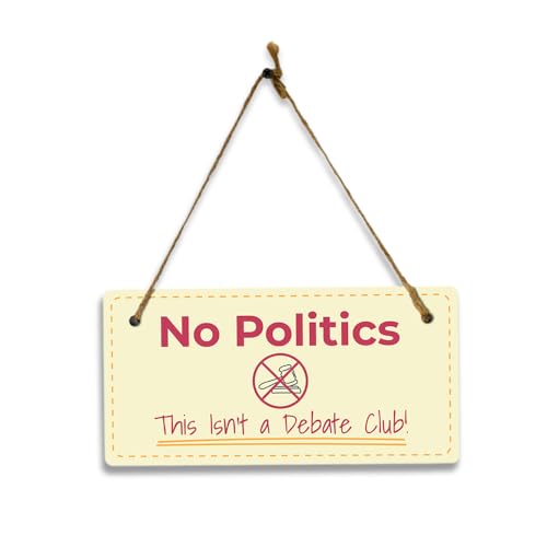 Signs ByLITA No Politics - This Isn't a Debate Club! Wand- oder Türschild zum Aufhängen, lustiges Wandschild zum Aufhängen, 12,7 x 25,4 cm Signs ByLITA No Politics - This Isn't a Debate Club! Wand- oder Türschild zum Aufhängen, lustiges Wandschild zum Aufhängen, 12,7 x 25,4 cm von Signs ByLITA