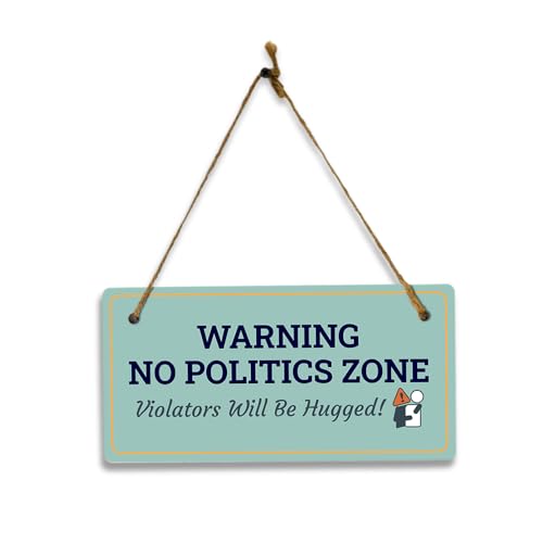 Signs ByLITA Warnung: No Politics Zone – Violators Will Be Hugged! Wand- oder Türschild zum Aufhängen, humorvolles Wandschild für Eingangsbereich oder Büro, 12,7 x 25,4 cm Signs ByLITA Warnung: No Politics Zone – Violators Will Be Hugged! Wand- oder Türschild zum Aufhängen, humorvolles Wandschild für Eingangsbereich oder Büro, 12,7 x 25,4 cm von Signs ByLITA