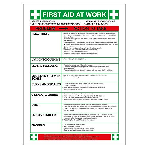 Signs & Labels WC61 Warnschild, First Aid At Work (in englischer Sprache) von SIGNS & LABELS