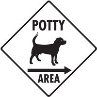 Potty Bereich Schild - Hund Stehend Töpfchen Äußeres Rostfreies Aluminium Oder Vinyl Aufkleber Wetterfest Und Uv-Geschützt 6 X 12 Potty Bereich Schild - Hund Stehend Töpfchen Äußeres Rostfreies Aluminium Oder Vinyl Aufkleber Wetterfest Und Uv-Geschützt 6 X 12 von SignsWithAnAttitude