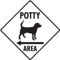 Potty Bereich Schild - Hund Stehend Töpfchen Äußeres Rostfreies Aluminium Oder Vinyl Aufkleber Wetterfest Und Uv-Geschützt 6 X 12 von SignsWithAnAttitude