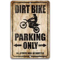 Dirt Bike Parkplatz Schild, Biker Biking Liebhaber Geschenk, Dekor, Motorrad Racing, Supercross, Motocross S-Prk002 von SignsbyLindaNee