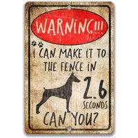 Dobermann Pinscher Hundeschild No Trespassing Sign Geschenk Warnschild Vorsicht Vor Yard Zaunschild Keep Gate Closed Z-Pis032 von SignsbyLindaNee
