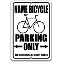 Fahrrad Parkplatz Schild, Lustige Biker Geschenk, Dekor, Liebhaber Personalisiert Rennrad, Radfahren S-Prk033 von SignsbyLindaNee