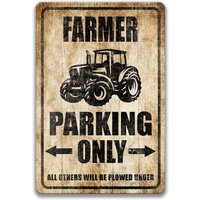 Farmer Parkplatz Schild, Traktor Fahrzeug Geschenk Für Farmer, Fahrer S-Prk008 von SignsbyLindaNee