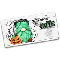 Frankenstein Kranz Schild - Monster Halloween Kürbis Herbst Metall Niedliche Dekoration Für Haustür Oder Veranda 7-Hal007 von SignsbyLindaNee