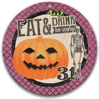 Halloween Schild, 12" Herbst Kranz 8" Runde Tür Hängen, 3" Wohnkultur, Urlaub Metall Veranda Dekoration, Saisonale Ernte X-Hal001 von SignsbyLindaNee