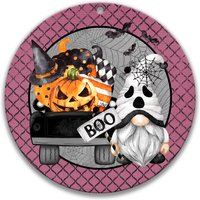 Halloween Schild - Vintage Lkw 20 cm Geist Gnome 12" Kranz Kürbis Tür 3" Tiered Tray Accessoire 7-Hal005 von SignsbyLindaNee