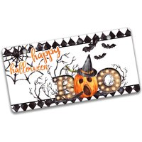 Happy Halloween Metall Kranz Schild - Boo Kürbis Dekor Niedliche Dekoration Haustür X-Hal006 von SignsbyLindaNee