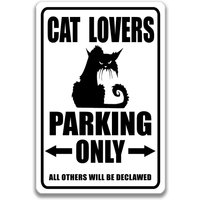 Katzenliebhaber Parkplatz Schild, Lustiges Katzengeschenk, Familienkatzendekor, Katzenschild, Katzenkunst, Familie Haustier Parkplatzschild von SignsbyLindaNee