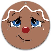 Lebkuchen Gesicht Zeichen, Kranz Weihnachten Herbst Home Decor, Metall Zeichen Küche Wreath X-Xms014 von SignsbyLindaNee