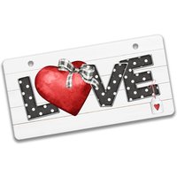Liebe Zeichen, Valentinstag Dekor, Kranz Hochzeit Metall Neuheit Rotes Herz Zeichen Holz X-Val001 von SignsbyLindaNee