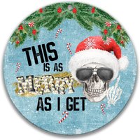 Lustiges Zitat Zeichen, Weihnachtszeichen, Weihnachtsmann Schädel Skelett Mit Hut, X-Xms079 von SignsbyLindaNee