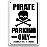 Pirat Parkplatz Nur, Piraten-Party-Dekor, Piraten-Liebhaber-Geschenk, Piraten-Dekor, Totenkopf-Schild, Kinder-Party-Dekor S-Prk009 von SignsbyLindaNee