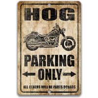 Schwein Parkplatz Schild, Harley Motorrad Geschenk, Geschenk Für Biker, Dekor, Racing, Fahren S-Prk011 von SignsbyLindaNee