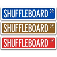 Shuffleboard Zeichen, Spiel, Spiel Spielraum Mann Höhle Benutzerdefinierte Straßenschild, Metall Schild Rasen Party S-Sss031 von SignsbyLindaNee