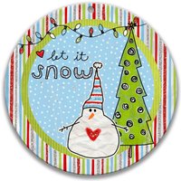 Weihnachten Kranz Schild, Schneemann Dekor, Let It Snow Wandkunst, Weihnachtsdekor, Rund Urlaub Zubehör, Befestigung X-Xms007 von SignsbyLindaNee